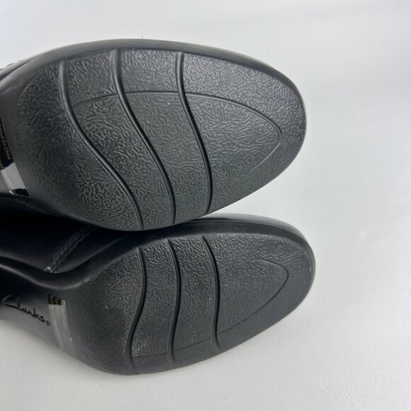 Clarks Womens Black Block Heel Zip Bootie Shootie Ankle Boot Comfort size 8.5 - Picture 13 of 16